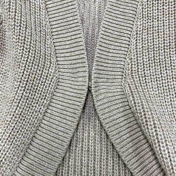 CABI Minimalist/Career Long Line V-Neck Long SLV Tan Cardigan Cotton Sweater M - Picture 7 of 16